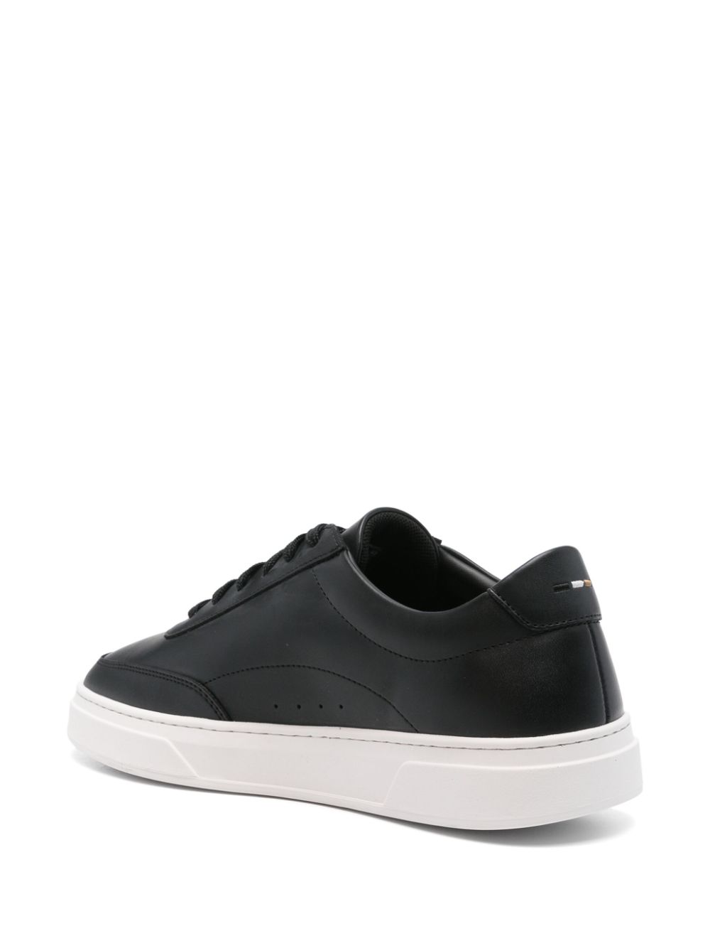 Shop Hugo Boss Leather Sneakers In Black