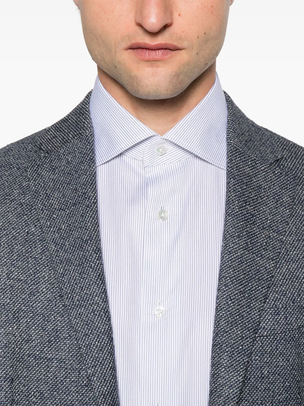 Zegna Gestreept overhemd Blauw