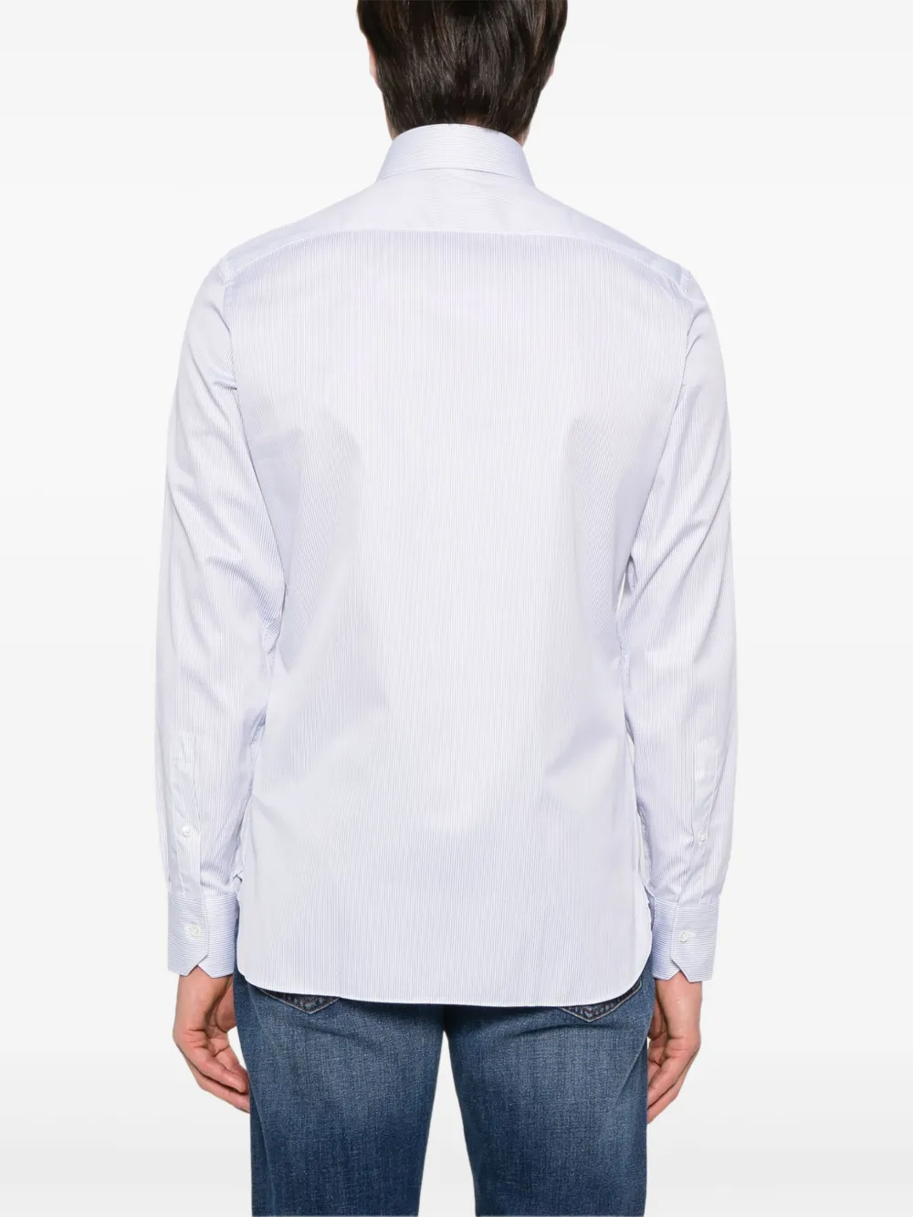 Zegna Gestreept overhemd Blauw