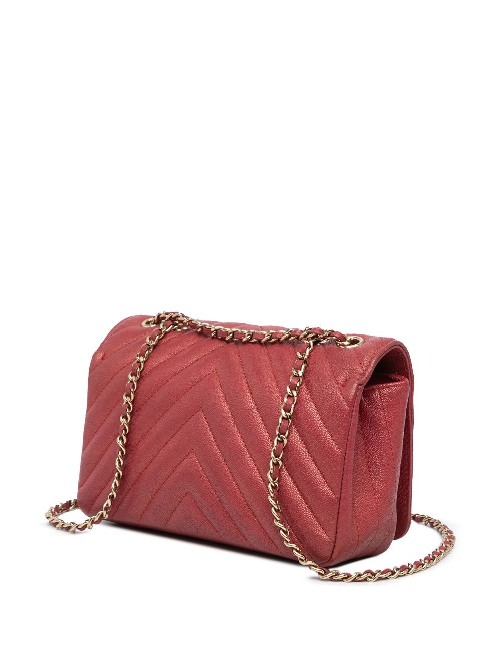 CHANEL Pre-Owned 2019 Mini Chevron Caviar Statement Flap crossbody bag - Rood