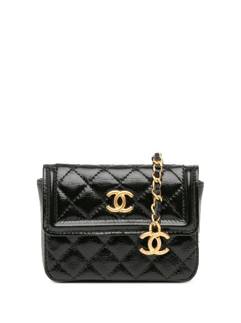 CHANEL Pre-Owned 2020 Mini Quilted Aged Calfskin Card Holder On Chain belt bag WOMEN