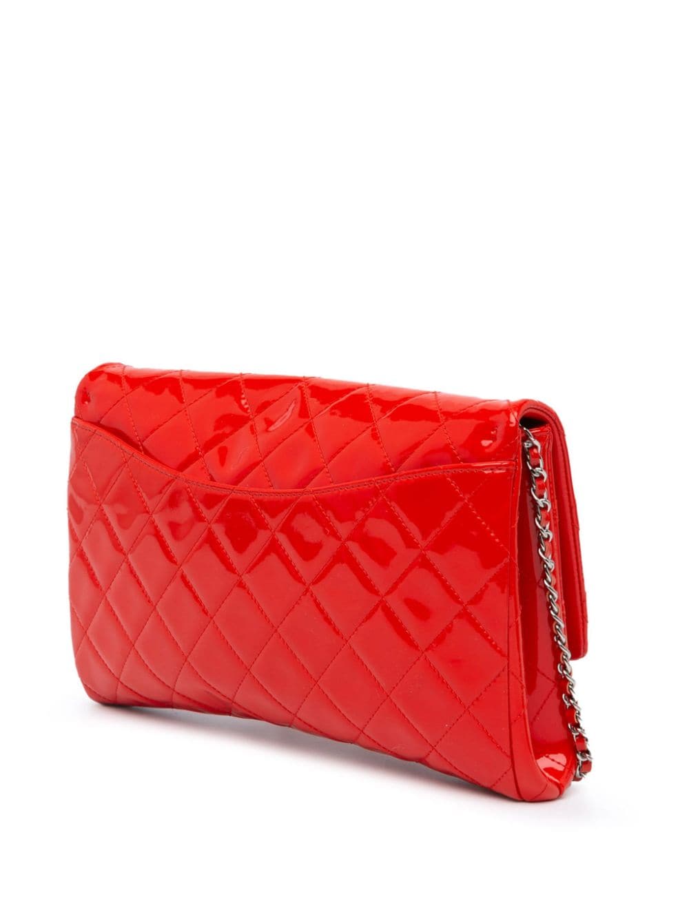 CHANEL Pre-Owned 2013-2014 Quilted Patent New Clutch With Chain shoulder bag - Rood