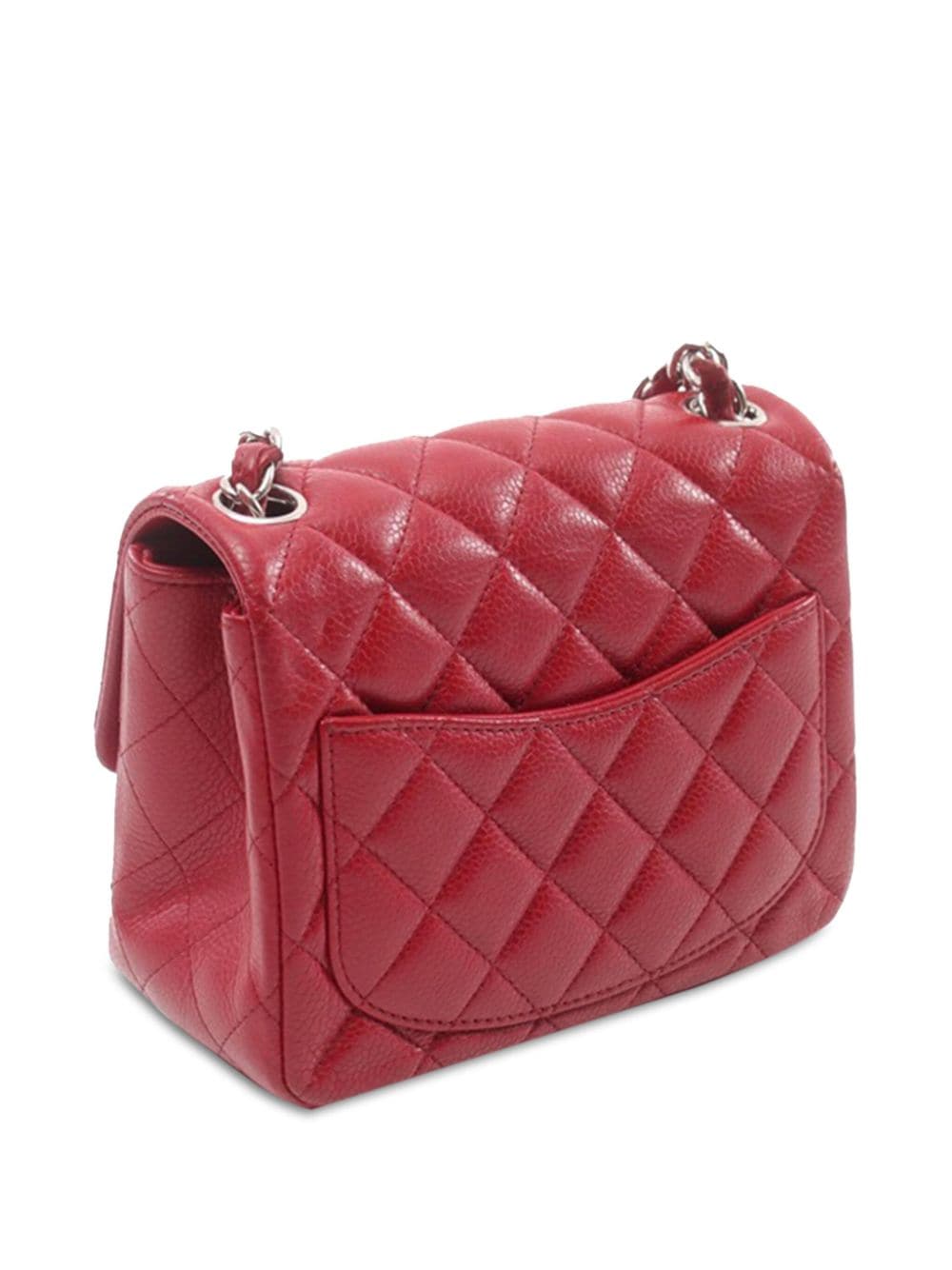 CHANEL Pre-Owned 2012 Mini Square Classic Caviar Single Flap crossbody bag - Rood