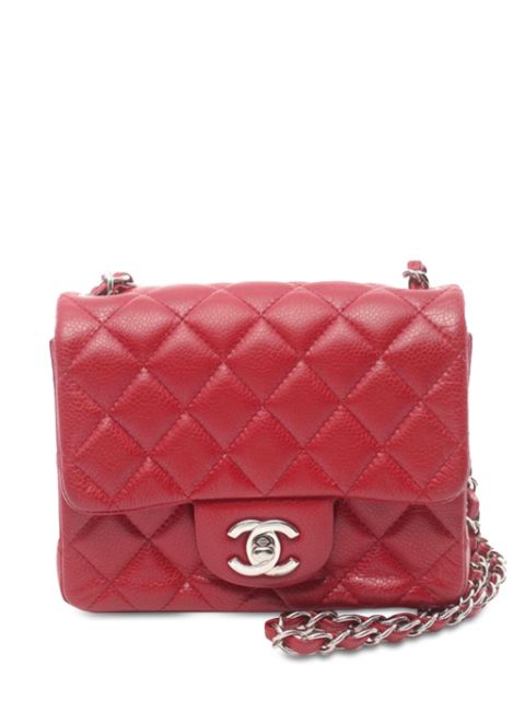 Affordable HOT SALE CHANEL 2012 Mini Square Classic Caviar Single Flap crossbody bag Women