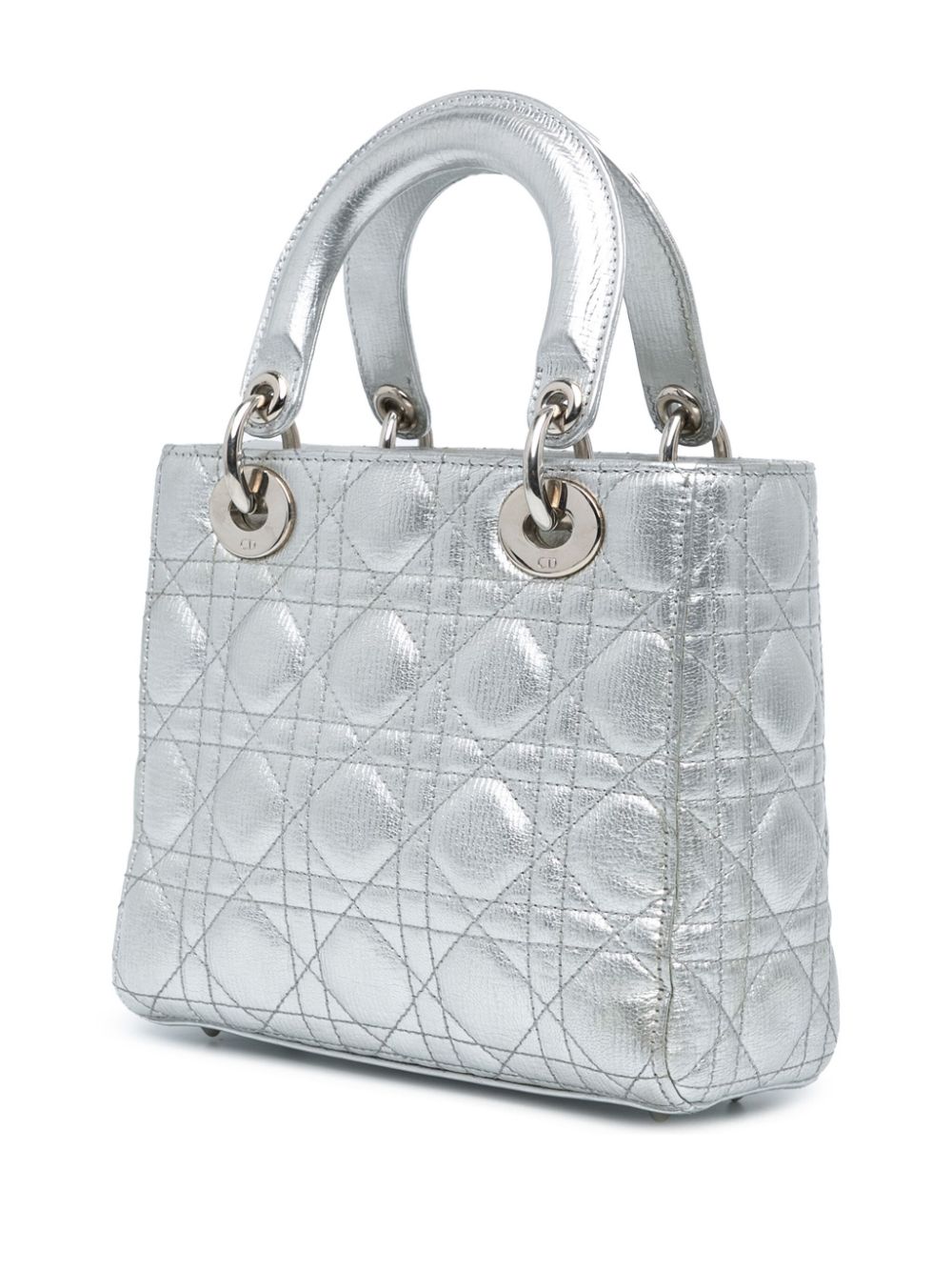 Christian Dior Pre-Owned 2017 Small Calfskin Cannage My ABCDior Lady Dior satchel - Silver