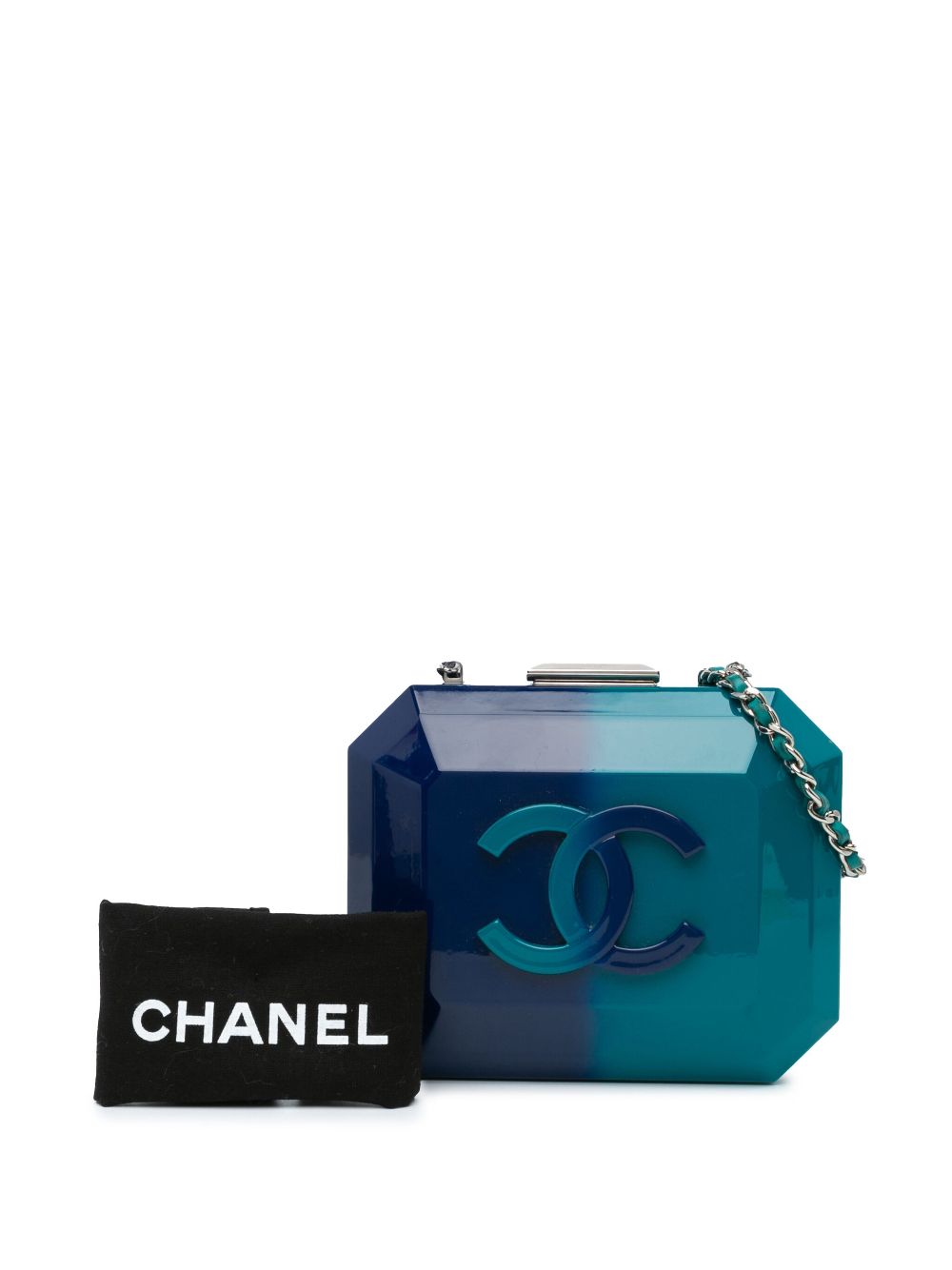 CHANEL 2014 CC Ombre Plexiglass Clutch on Chain crossbody bag Women