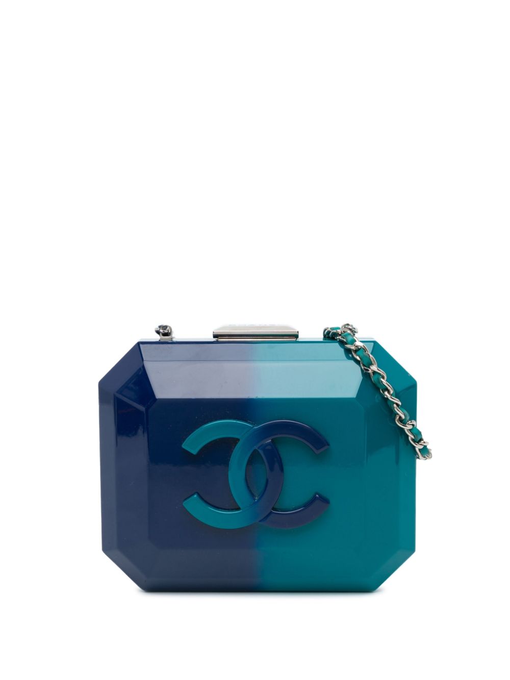 Affordable HOT SALE CHANEL 2014 CC Ombre Plexiglass Clutch on Chain crossbody bag Women