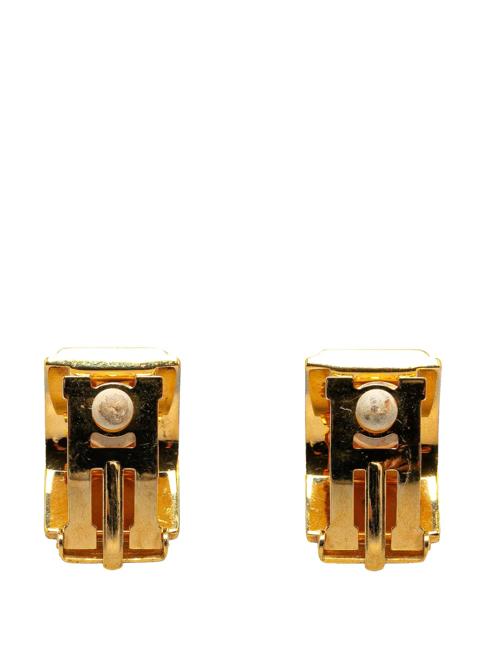 Hermès Pre-Owned 20th Century Enamel Cloisonne Clip On costume earrings - Goud