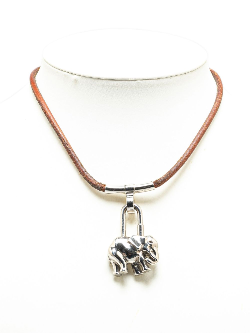 Hermes 21st Century Palladium Plated Elephant Cadena Choker costume necklace Women