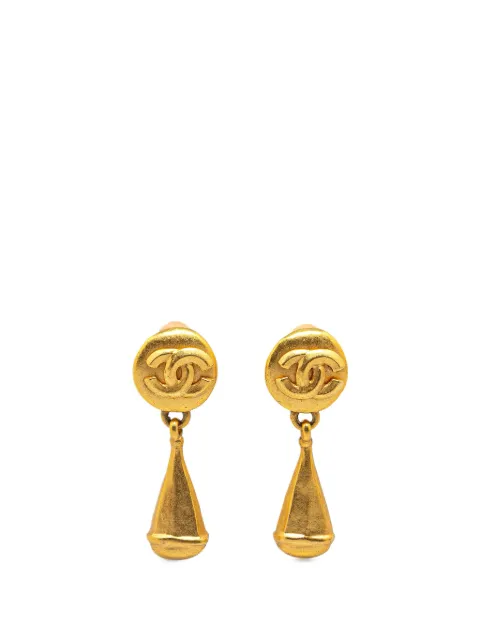 CHANEL Pre-Owned 1996 vergoldete Ohrclips mit CC