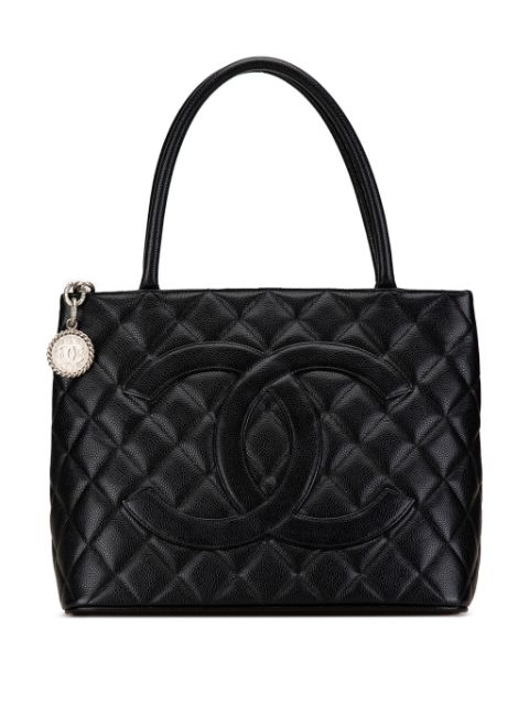 HOT SALE CHANEL 2000-2002 Caviar Medallion tote bag Women