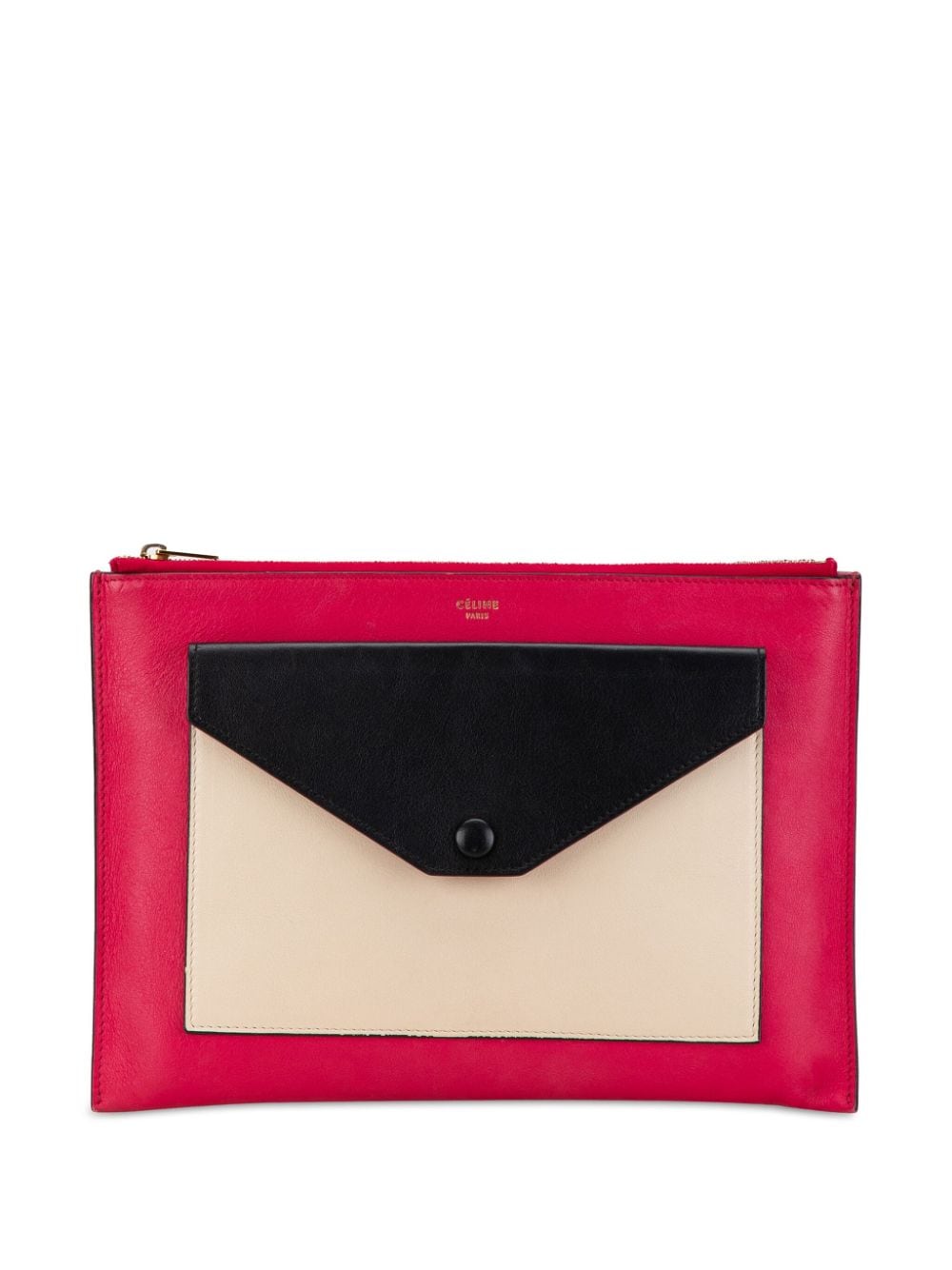 2014 Tricolor Leather Envelope clutch bag