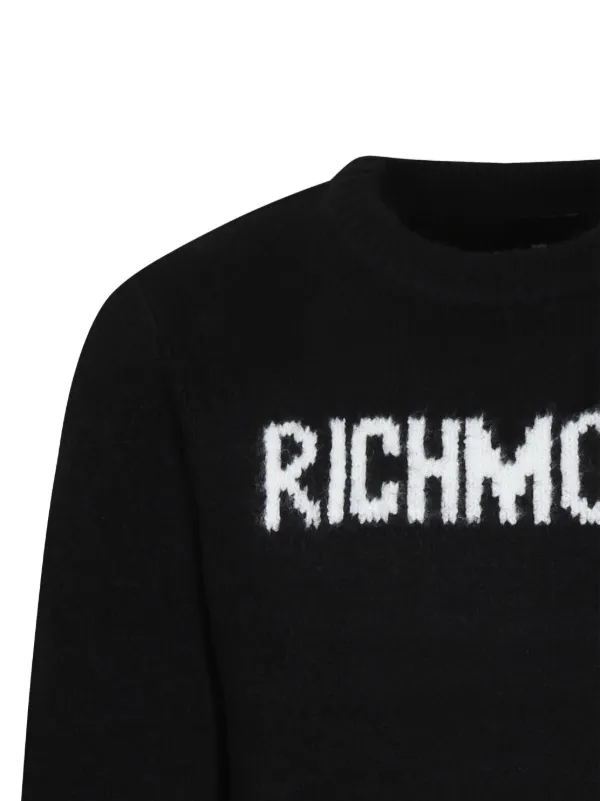 John Richmond Junior logo-jacquard Sweater | Black | FARFETCH