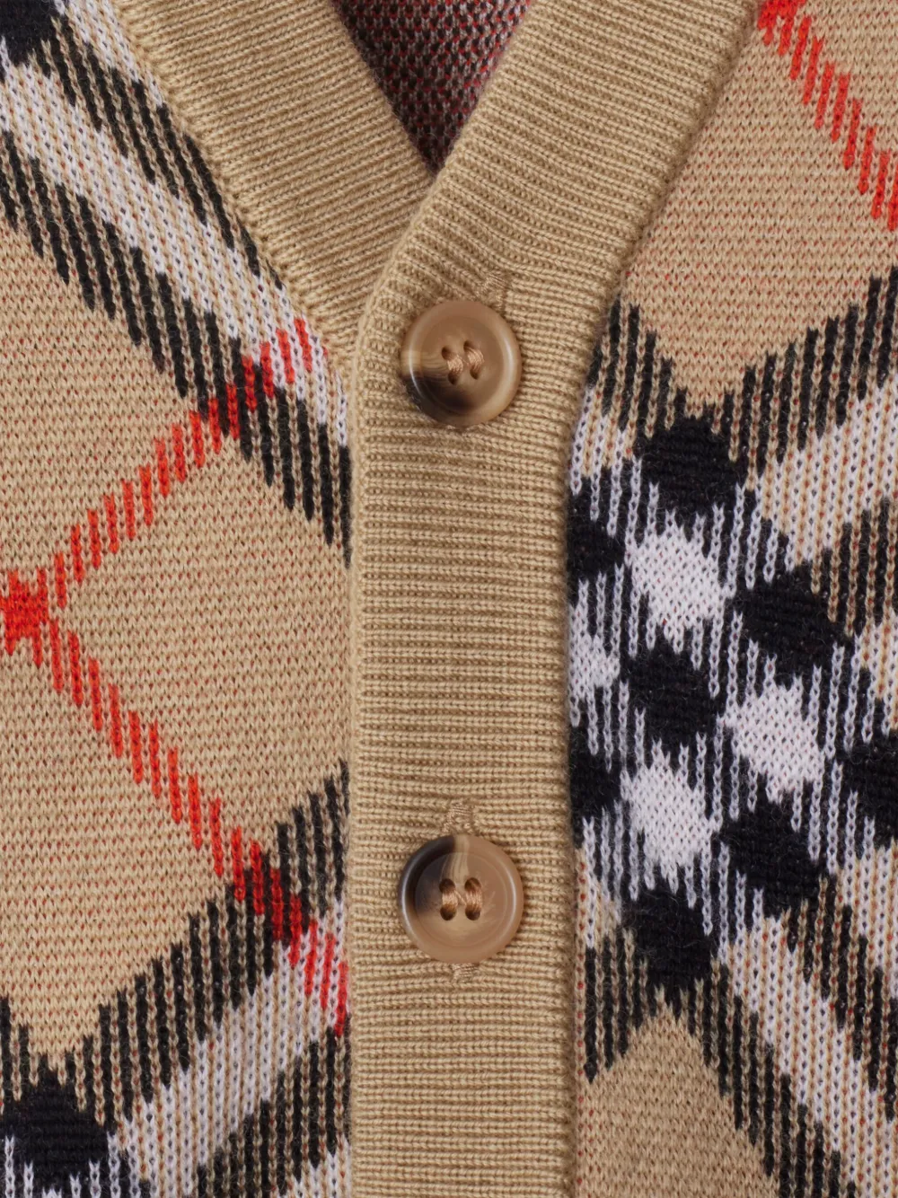 Burberry Kids Geruit wollen vest Beige