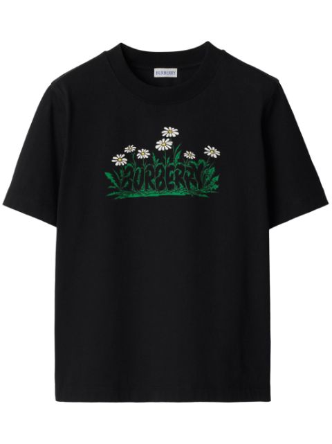 Cheap Burberry daisy-logo cotton T-shirt Women