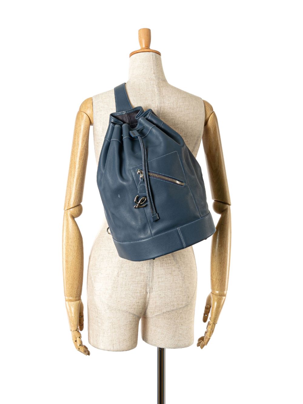 Loewe 2018 Leather Anton Drawstring Sling backpack Women