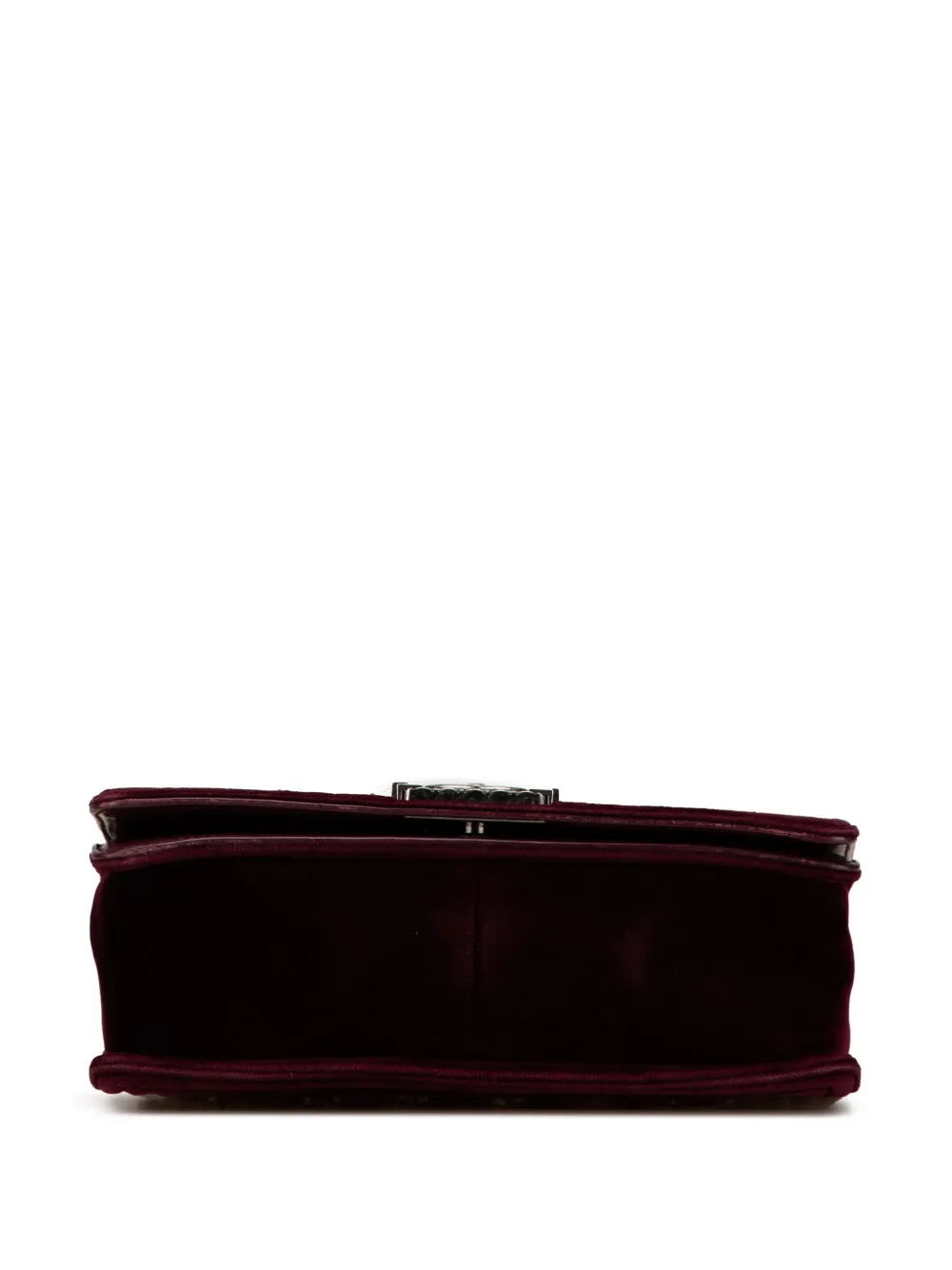  Chanel Pre-owned 2013-2014 Medium Velvet Tweed Boy Flap Shoulder Bag - Red 