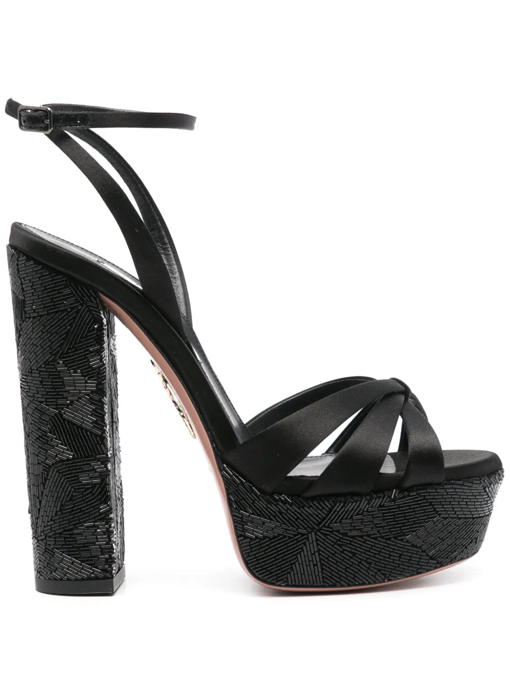 Aquazzura 135mm bead-embellished sandals Black