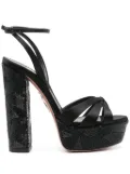 Aquazzura 135mm bead-embellished sandals - Black