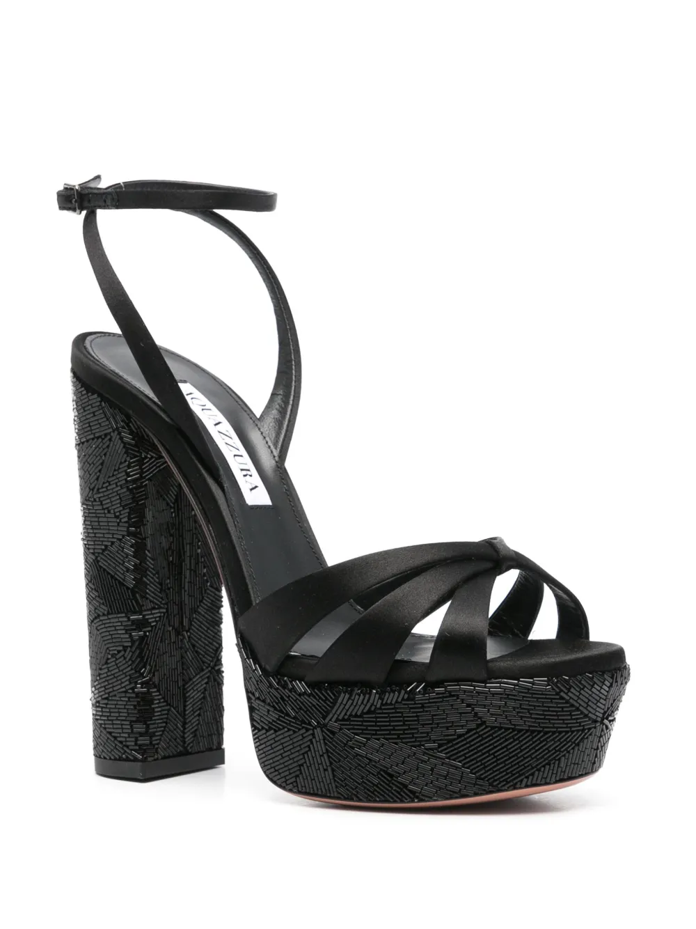 Aquazzura 135 mm sandalen verfraaid met kralen - Zwart