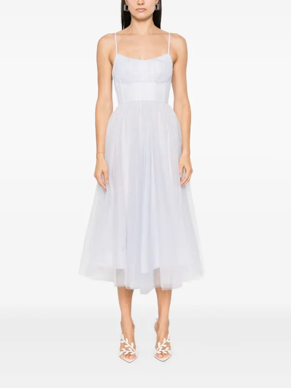 【Zimmermann】Tulle corset dress ZIMMERMANN Tulle Corset Midi Dress | Blue | FARFETCH CA