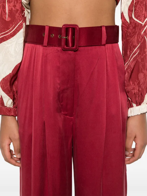 ZIMMERMANN Tuck Trousers | Red | FARFETCH OM