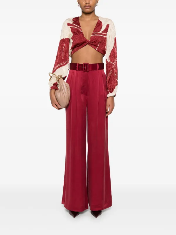 LＥDENM TUCK TROUSER ZIMMERMANN Tuck Trousers | Red | FARFETCH OM