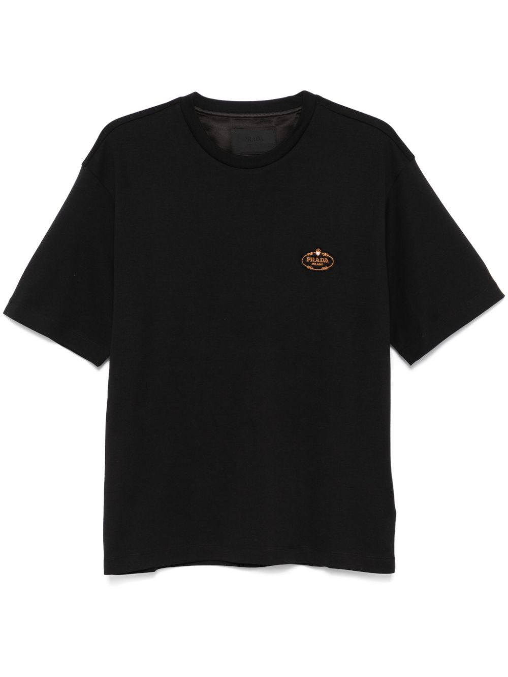 Prada T-shirt met logopatch Zwart