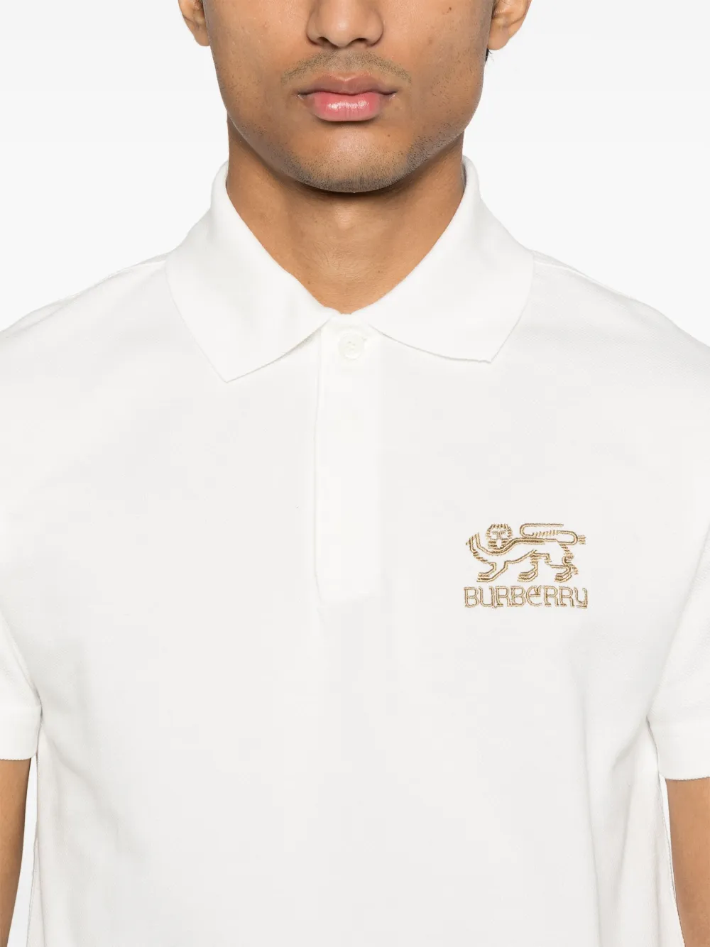 Affordable Burberry logo-embroidered polo shirt Men