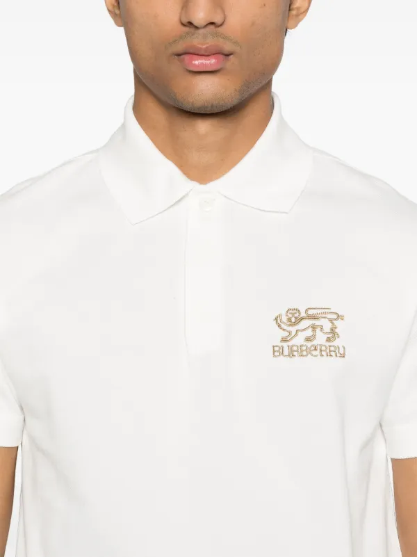 Burberry logo-embroidered Polo Shirt | White | FARFETCH