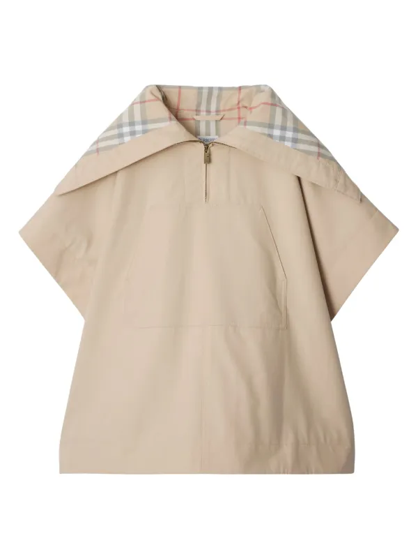 Burberry Kids Cotton Cape Neutrals FARFETCH GE