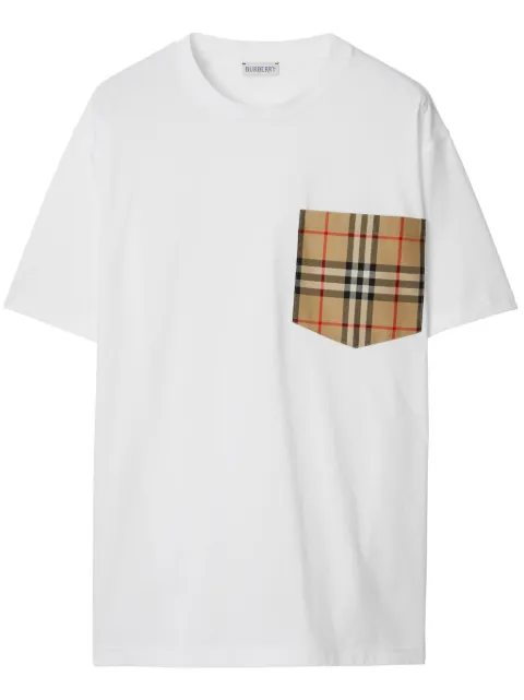 Cheap Burberry Vintage Check pocket T-shirt Women