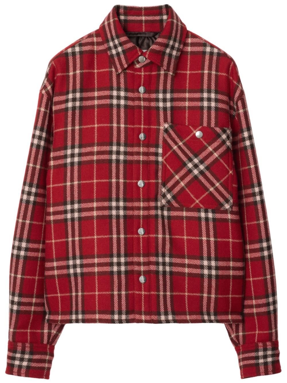 Burberry check wool shirt - Red