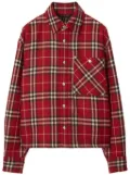 Burberry check wool shirt - Red