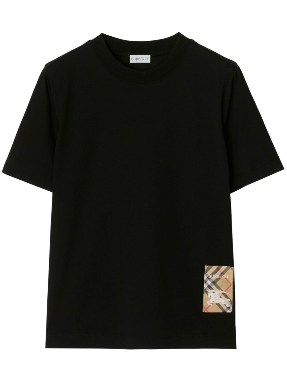 Burberry check-patch T-shirt – Black