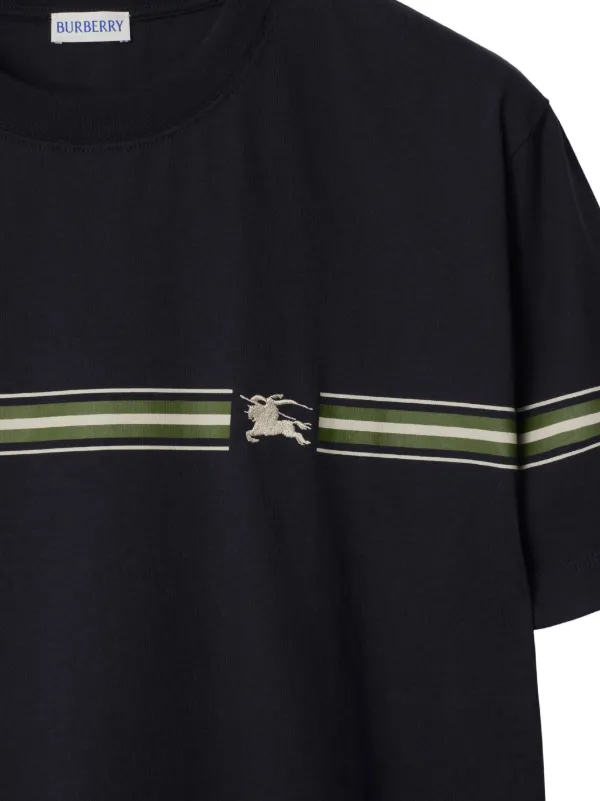 Burberry Striped Cotton T-shirt | Blue | FARFETCH