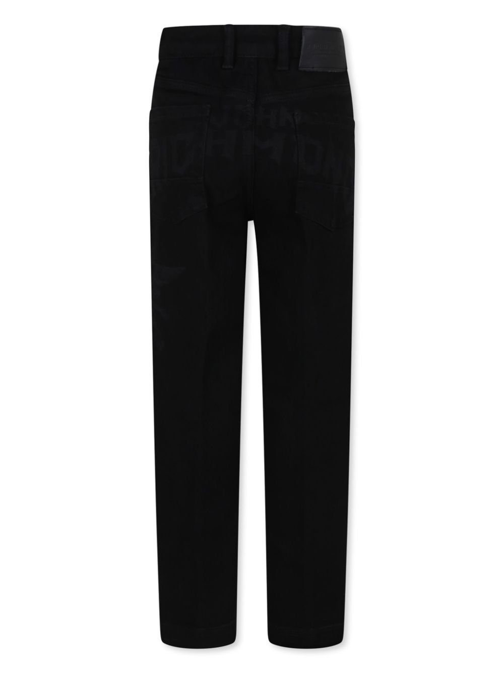 John Richmond Junior logo-patch straight-leg jeans - Zwart