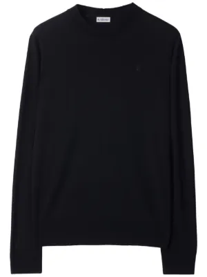 現品限り】BURBERRYホースフェリーインターシャメリノウールセーター