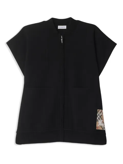 Burberry Kids check-print logo-patch cape