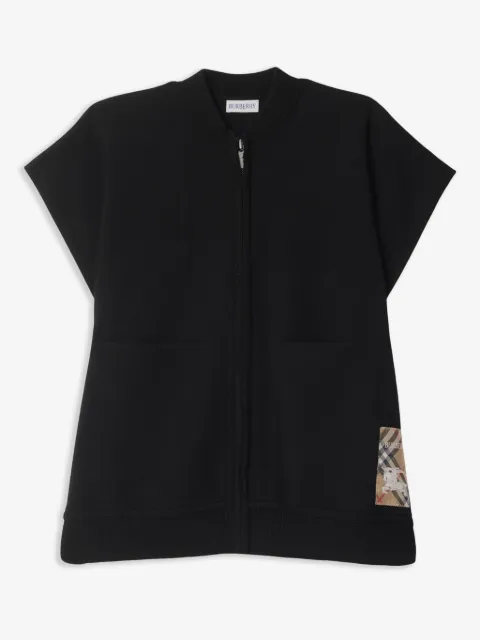 Burberry Kids capa con parche del logo y estampado de cuadros