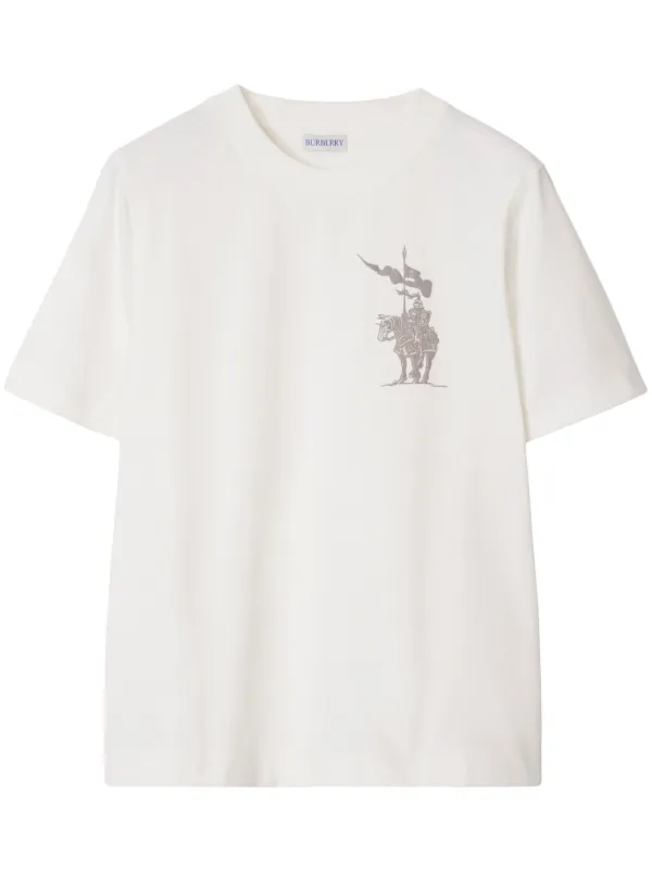 Tシャツ・カットソー BURBERRY LIGHT BEIGE T-SHIRT WITH EQUESTRIAN KNIGHT DESIGN Light beige T-shirt with Equestrian Knight Design – Lord