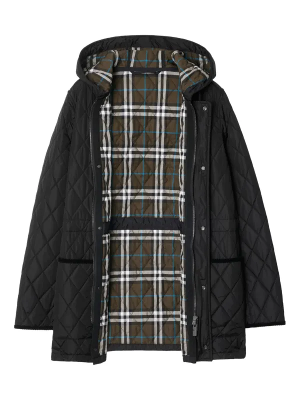 バーバリー　コート Burberry Devon パーカーコート | ブラック | FARFETCH JP