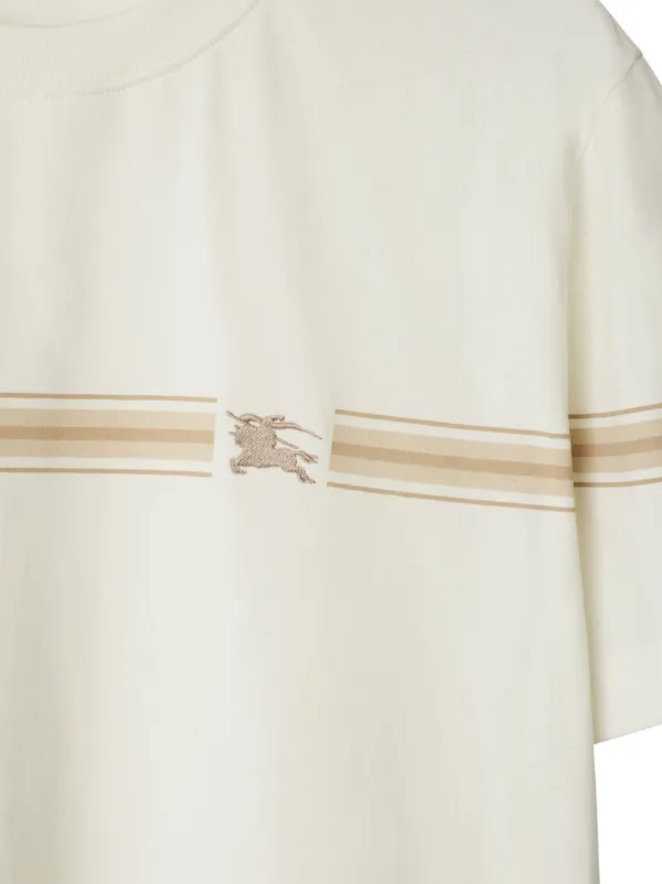 Burberry Striped Cotton T-shirt | Neutrals | FARFETCH