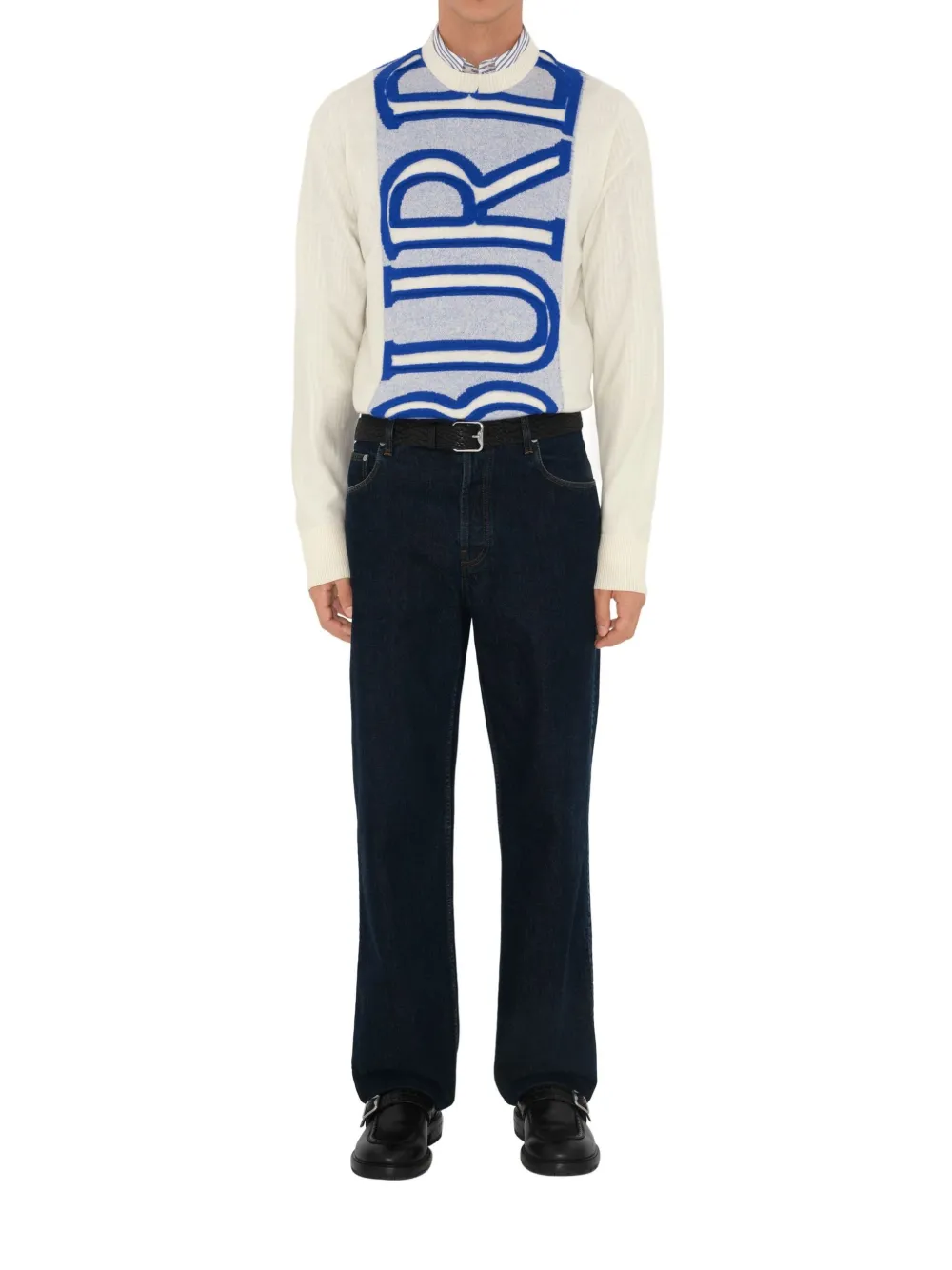 Burberry Logo Wool Sweater In Neutrals