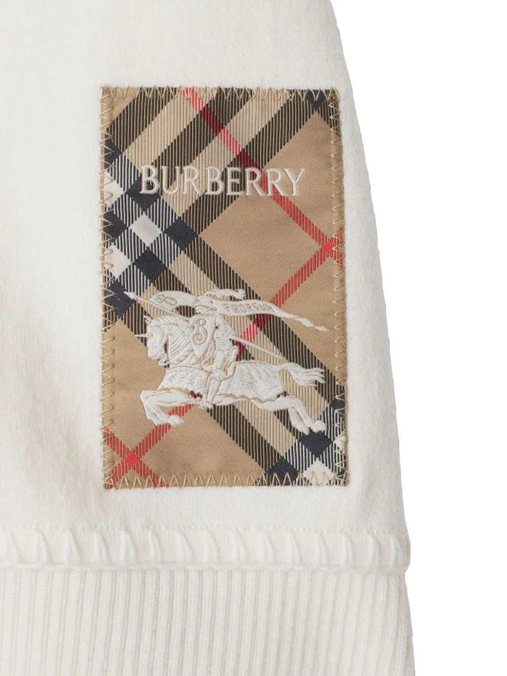 Burberry Kids Geruite cape met logopatch Wit