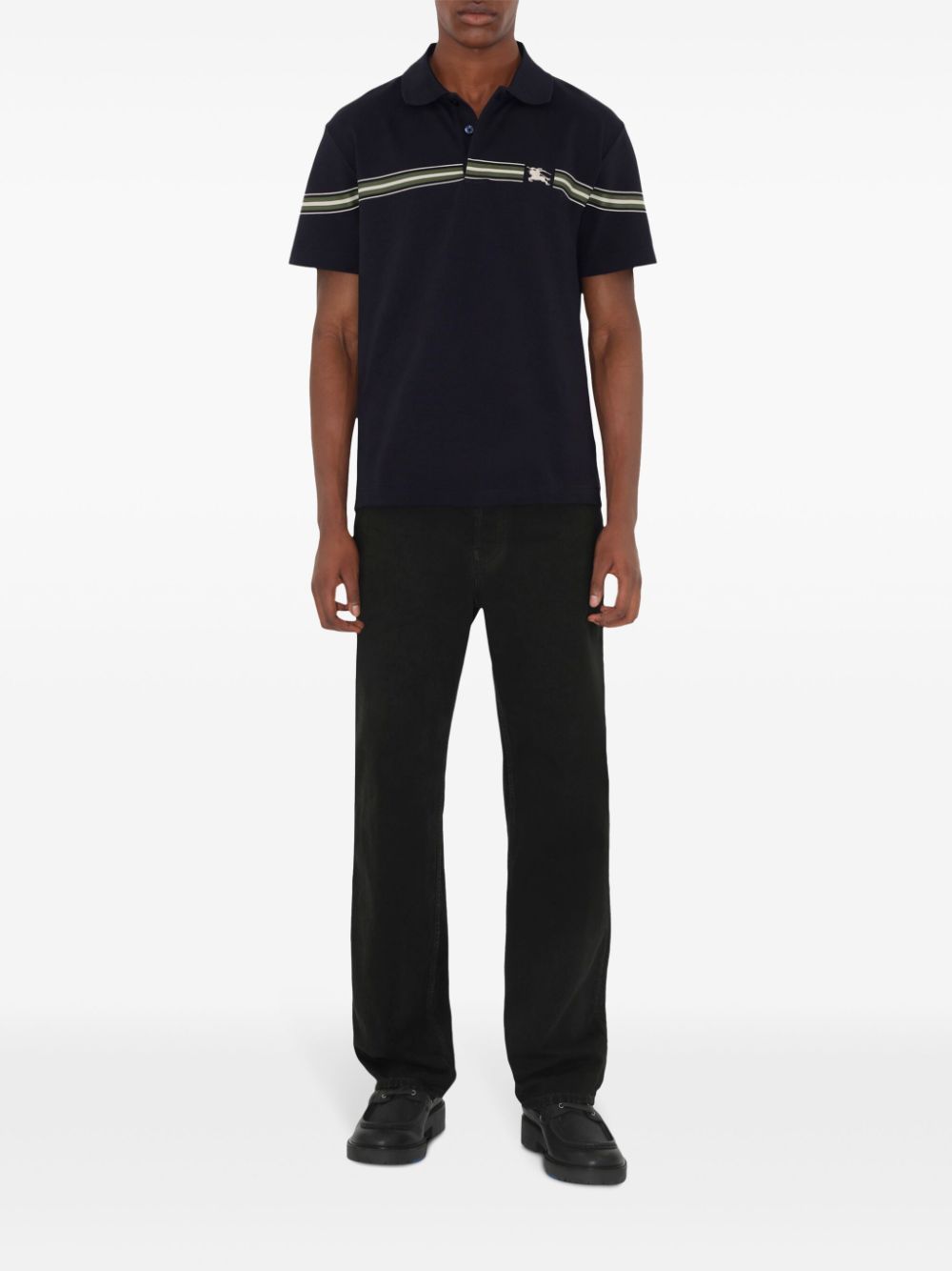 Burberry striped cotton polo shirt - Zwart