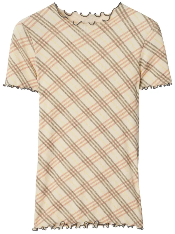 Burberry Check T-shirt in Neutrals