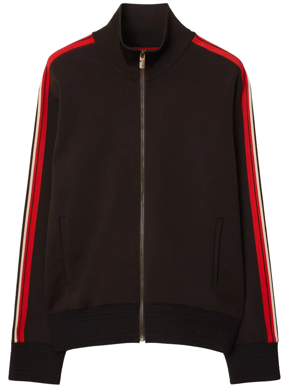 stripe-detail zip-up sweatshirt