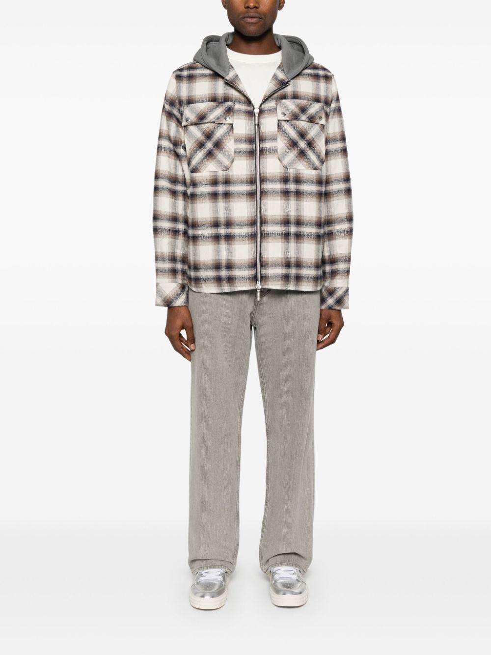 RHUDE Flannel jack met capuchon - Beige