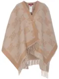 Max Mara jacquard wool poncho - Neutrals